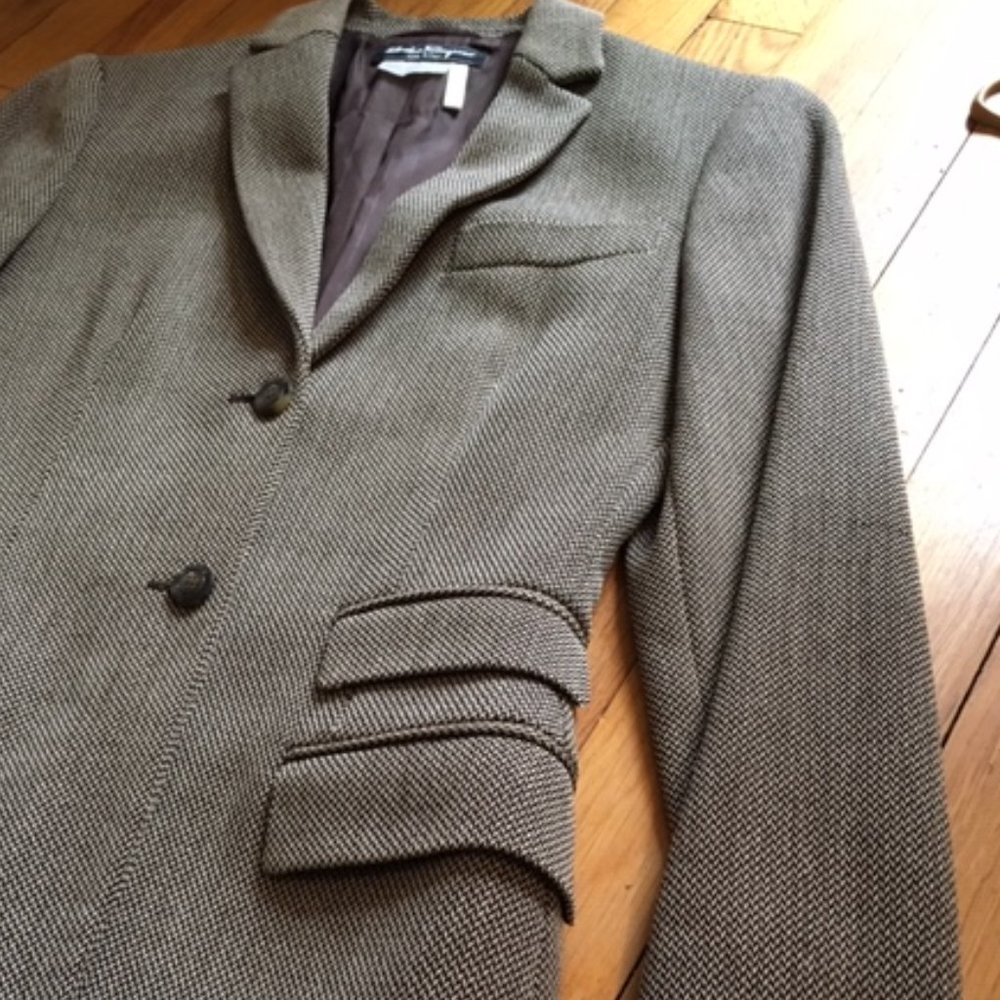 Salvatore Ferragamo Skirt Suit Wool Vintage Brown